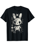 Men's T-Shirt Abstract Brush Stroke Art With Distressed Grunge Effects Bunny