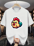 Men's T-Shirt Playful Cartoon Design With Bright Colors Cheerful Chicken
