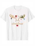 Men's T-Shirt Merry Christmas Festive Holiday Ornaments Adorning Reindeer Antlers Surrounded By Cheerful Decorations