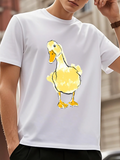 Men's T-Shirt Playful Yellow Duckling With Soft Feathers Gently Standing Duck