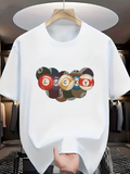 Men's T-Shirt Lucky Colorful Pool Balls Scattered On A Clean White Table