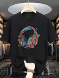 Men's T-Shirt Colorful Splash Paint With Bold Artistic Headphones