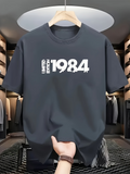 Men's T-Shirt Limited Edition Retro Neon Numbers With Bold Artistic Year Print 1984