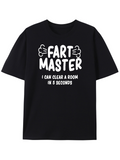 Men's T-Shirt Fart Master Bold Text With Comic Style Motion Graphic Centered T Shirt