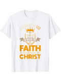 Men's T-Shirt Serving God With Sword Banner And Crown Under Golden Sunlight Christ