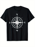Men's T-Shirt Classic Compass Rose With Detailed Wind Directions And Ornate Centerpiece Star Compass