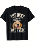 Men's T-Shirt The Best Golden Retriever Dad Ever With Cute Smiling Dog Face