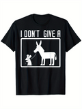 Men's T-Shirt I Dont Give A Playful Cartoon Mouse Leading Calm Donkey