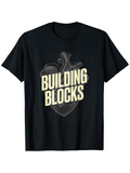 Men's T-Shirt Building Blocks Anatomical Heart With Subtle Illustration Under Bold Text