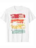 Men's T-Shirt Original 2006 Classic Vibrant Retro Sunset With Palm Trees Classic