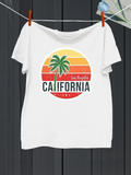 Men's T-Shirt Los Angeles Sunset Palms With Vibrant Stripes California