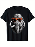 Men's T-Shirt Shaggy Fur Ancient Look With Oversized Ivory Tusks Mammoth