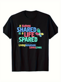 Men's T-Shirt A Kidney Shared Is A Life Spared With Colorful Butterfly And Living Donation Slogan T Shirt