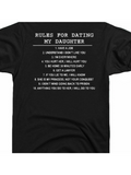 Men's T-Shirt Rules For Dating My Daughter Protective Father Humor Black T Shirt