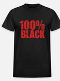 Men's T-Shirt Rugged Red Bold Statement On Solid Black Shirt