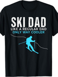 Men's T-Shirt Ski Dad Like A Regular Dad Only Way Cooler With Mountain Slope Blue Skier