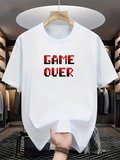 Men's T-Shirt Game Over Retro Red Pixel Art Style Text T Shirt