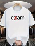 Men's T-Shirt Bold Letters With Red Cross Mark And Simple Exam Text