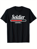 Men's T-Shirt Soldier Loading Bar Graphic Featuring Progress Design T Shirt