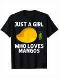 Men's T-Shirt Just A Girl Who Loves Mangos With Vibrant Yellow Fruit Illustration Mango