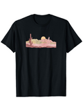 Men's T-Shirt Gentle Desert Sunlight With Pink Clouds And Cactus Landscape