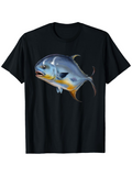 Men's T-Shirt Colorful Realistic Ocean Fish With Iridescent Blue And Yellow Details Fish