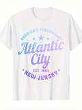 Men's T-Shirt Americas Playground Atlantic City Est 1854 New Jersey Stars Text