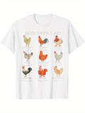 Men's T-Shirt God Says I Am Colorful Farm Chickens In Rows Peaceful Hen