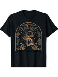 Men's T-Shirt Celestial Garden With Golden Sun Ray Surrounding Mystical Mushrooms At Night