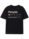 Men's T-Shirt People One Star Review With Minimalist Typography Graphic T Shirt