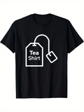Men's T-Shirt Tea Shirt Minimalist Tag Illustration With Clean White Outline And Bold Design Teabag