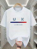 Men's T-Shirt Modern Minimalist Lettering With Color Lines And City Theme London