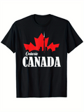 Men's T-Shirt Ontario Canada Red Maple Leaf With Iconic City Skyline