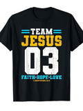 Men's T-Shirt Team Jesus Vintage Distressed White And Yellow Number 03