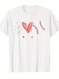 Men's T-Shirt Scribbled Red Brushstrokes Forming Playful Abstract Heart Shapes
