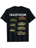Men's T-Shirt Im A Cat Person Military Camouflage Pattern Tanks Featuring Forest Background