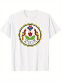 Men's T-Shirt Wtlkun Bright Graphic Love Heart And Bold Parrots With Leaf