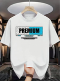 Men's T-Shirt Premium Geometric Blue Accents Modern Urban Street T Shirt