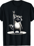 Men's T-Shirt Cool Raccoon With Sunglasses Standing On Spotlight Stage Raccoon