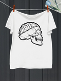 Men's T-Shirt Bold Graphic Skull With Detailed Brain Illustration Under Sunlight Skull