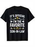 Men's T-Shirt Its Official Im The Favorite Statement With Trophy Accents And Decorative Elements T Shirt