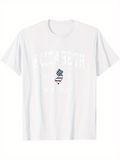 Men's T-Shirt American Flag Heart Shaped Patch In A Minimal White Shirt Design