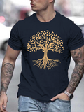 Men's T-Shirt Golden Leaves Spreading Gracefully On Majestic Old Growth Life Tree