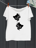 Men's T-Shirt Playful Cartoon Kitten With Whiskers And Wide Eyes Cat
