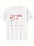 Men's T-Shirt Marimba Player Funny Definition Sentence With Clean Minimalist Typography Shirt