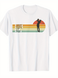 Men's T-Shirt Best Dad By Par Vintage Sunset With Golfer Silhouette