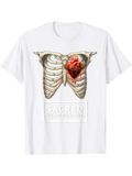 Men's T-Shirt Sacred Heart Of Gold With Anatomical Ribs And Realistic Heart Graphic