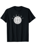 Men's T-Shirt Gemini Minimalist Gray Zodiac Circle Gemini Symbol