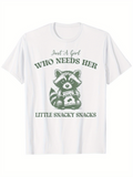 Men's T-Shirt Just A Girl Who Needs Her Little Snacky Snacks Cute Raccoon