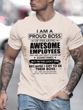 Men's T-Shirt Proud Boss Statement With Motivational Words Among Inspirational Typography Shirt